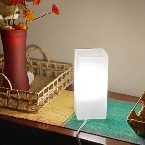 Ikea Table Lamp Frosted Glass 9" Ikea White Corded New